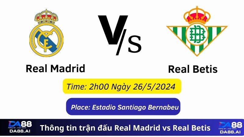 thông tin trận đấu Real Madrid vs Real Betis