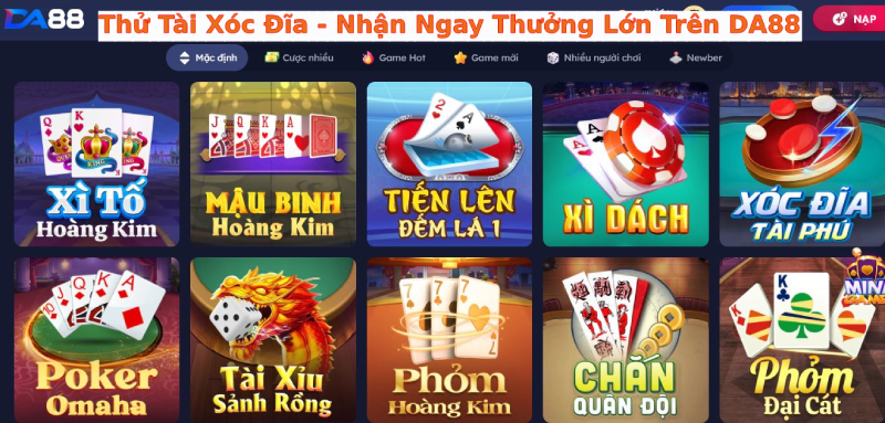 Chơi xóc đĩa kiếm tiền trên DA88