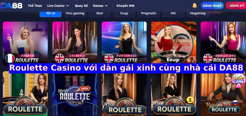 Nhà cái DA88 cung cấp game Roulette Casino uy tín